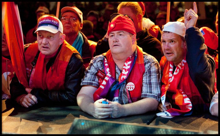 Eerder protesteerden mensen met een beperking tegen bezuinigingen op sociale werkplaatsen. Beeld 