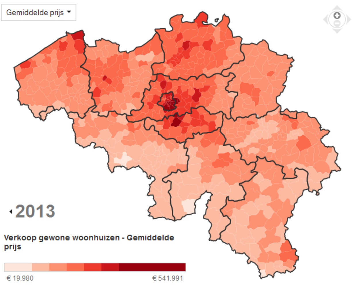 In kaart hoeveel kost een woning of bouwgrond in uw gemeente? De