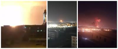 Brandstoftanks bij vliegveld Caïro ontploffen: enorme vuurbal