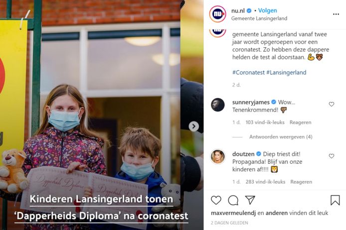 Doutzen Kroes en haar man Sunnery James uiten hun ongenoegen op een bericht van NU.nl