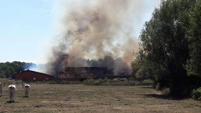 Boerenschuur brandt af bij grote brand in Bocholt