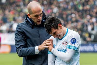 Geen grote zorgen bij PSV over blessure Lozano