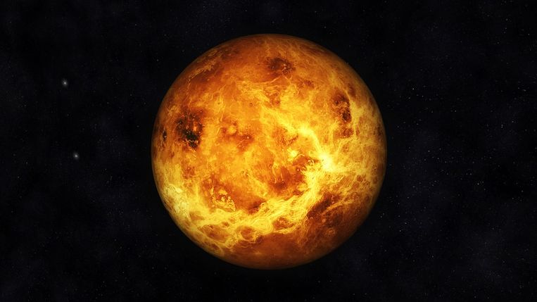 Digitale illustratie van de planeet Venus.