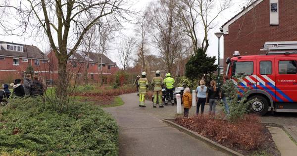 Brandweer rukt uit voor gaslucht in Harmelen.