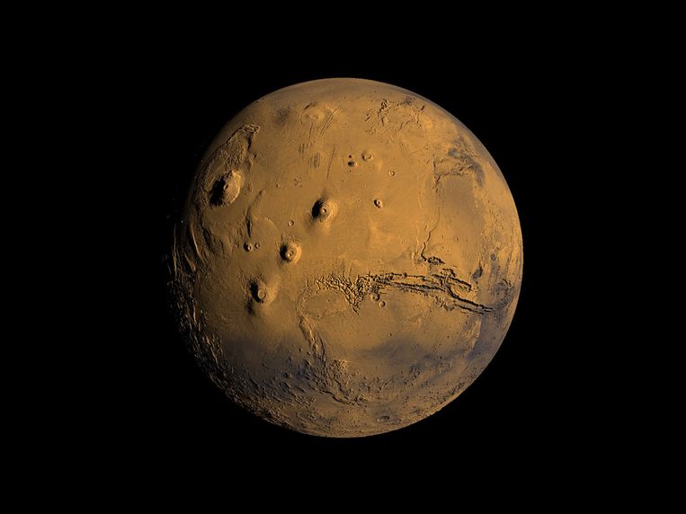 De planeet Mars werd midden jaren 70 prachtig gefotografeerd door marssonde Viking 1.