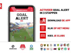 Direct (en gratis) de goals van Willem II, RKC en PSV zien? Zet Goal Alert aan in de BD-app!