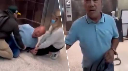 KIJK. ICE-agenten in burger laten man gedeeltelijk in boeien achter op luchthaven Las Vegas