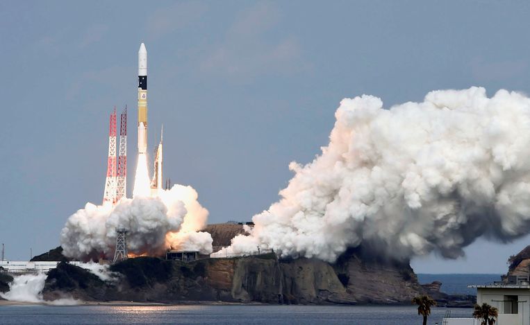 De lancering van de Hayabusa 2 op 3 december 2014.