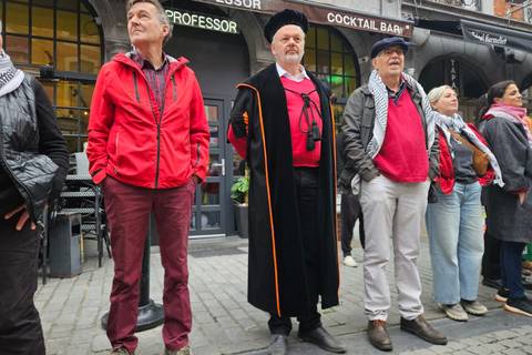 Protest bij start van academiejaar. ©Evert Wouters