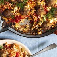 Orzo met citroen-kipballetjes