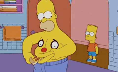 The Simpsons Homer Bart pizza gif