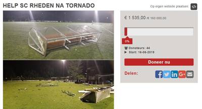 Voetbalclub Rheden start crowdfunding om tornadoschade te herstellen