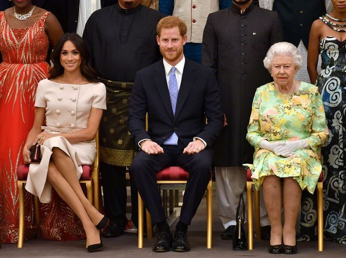 Meghan, Harry et la Reine.