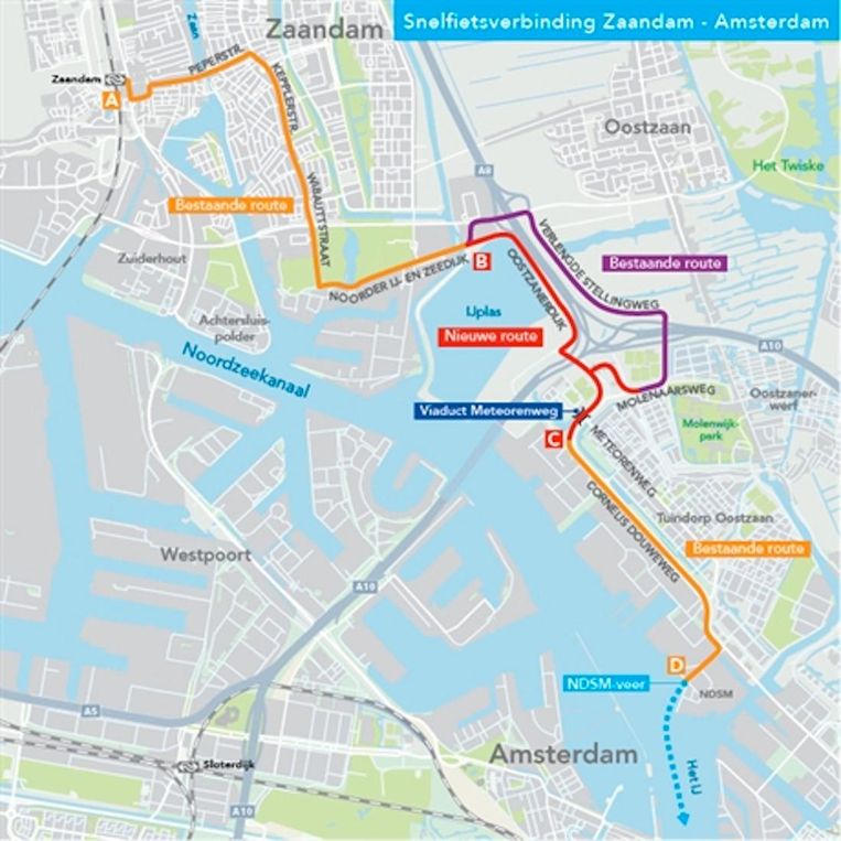 Binnenkort korter fietsen van Amsterdam naar Zaandam Het Parool