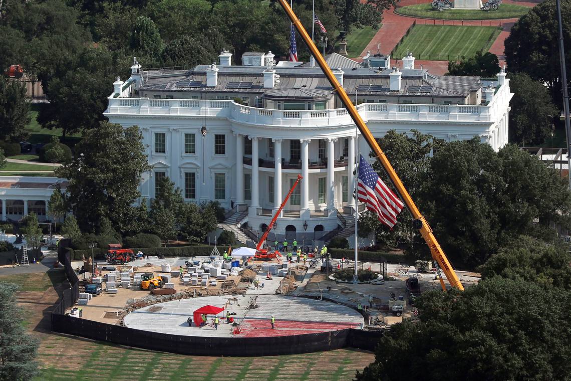 Trump bouwt zonder vergunning een helihaven bij het Witte Huis: waarom dat zoveel vragen oproept