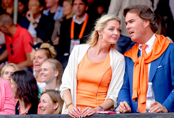 Camiel Eurlings en Tessa Rolink in betere tijden: op de tribune bij het WK beachvolleybal in Den Haag in 2015.