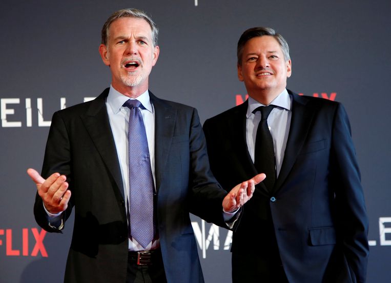 Netflix-topman Reed Hastings en Ted Sarandos.