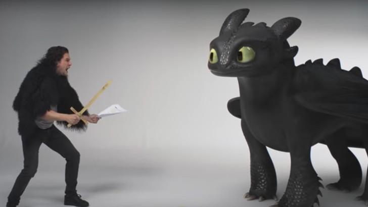 Geweldig! Kit Harington doet auditie met draak Toothless uit How To Train Your Dragon