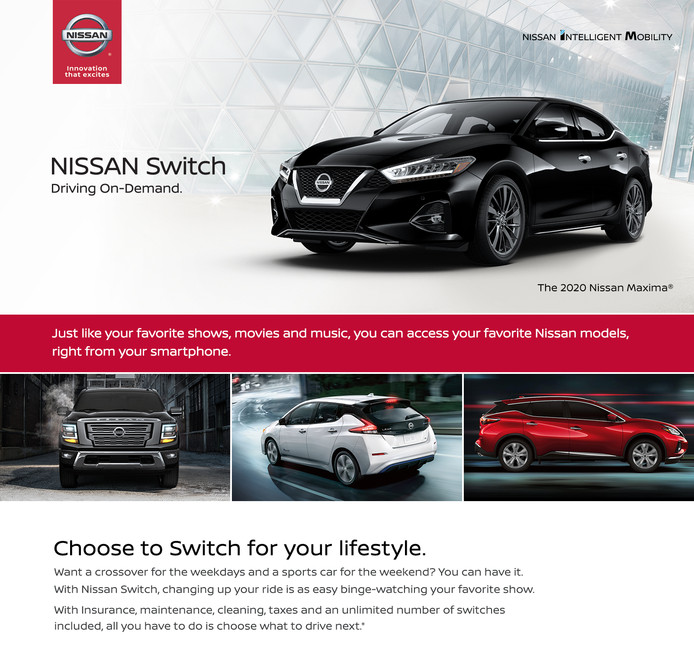 De homepage van Nissan Switch