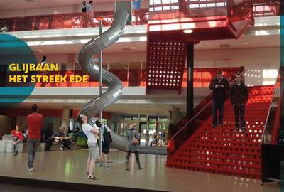 Een glijbaan voor de leerlingen van Het Streek aan de Zandlaan in Ede