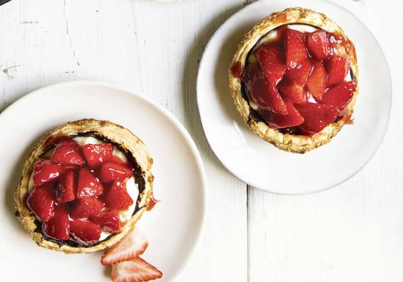 Crispy aardbeienschelpjes met citroenroom