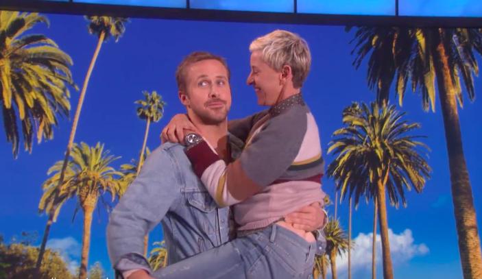 Gemist: Ellen gewillig in de armen van Ryan Gosling