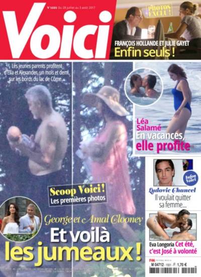 Frans showblad plaatst foto's van tweeling Clooney