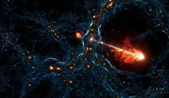 Zwart gat spuwt stralen uit zo groot als 140 keer de Melkweg: grootste materiestroom ooit gezien