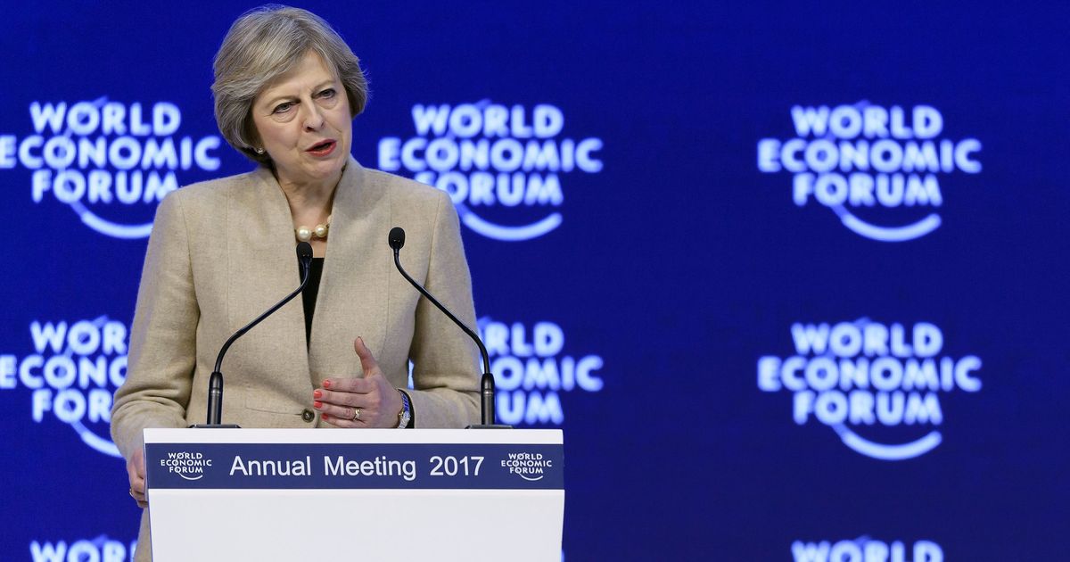 Theresa May tracht in Davos economische elite te sussen - De Morgen