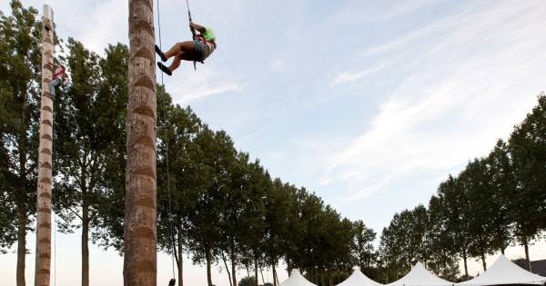 Bij WK paalklimmen in Wijbosch staat de W niet voor wereld