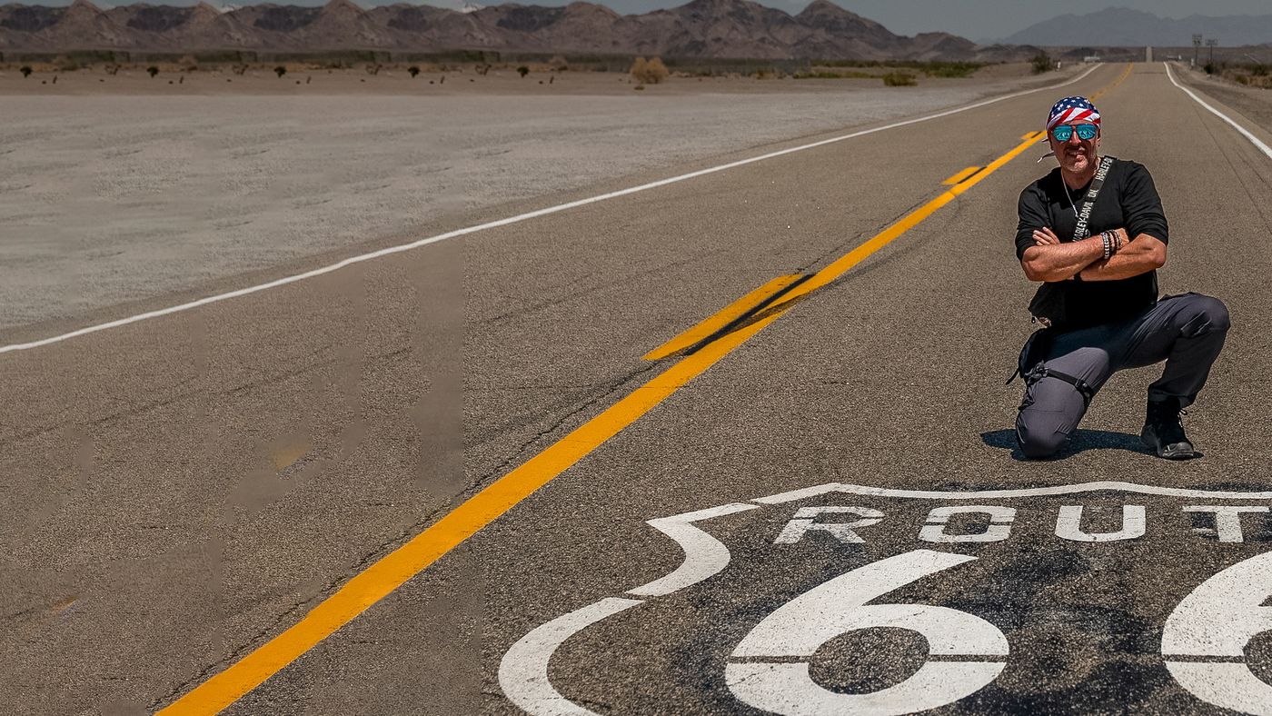 Bertrand Caroy sur la Route 66