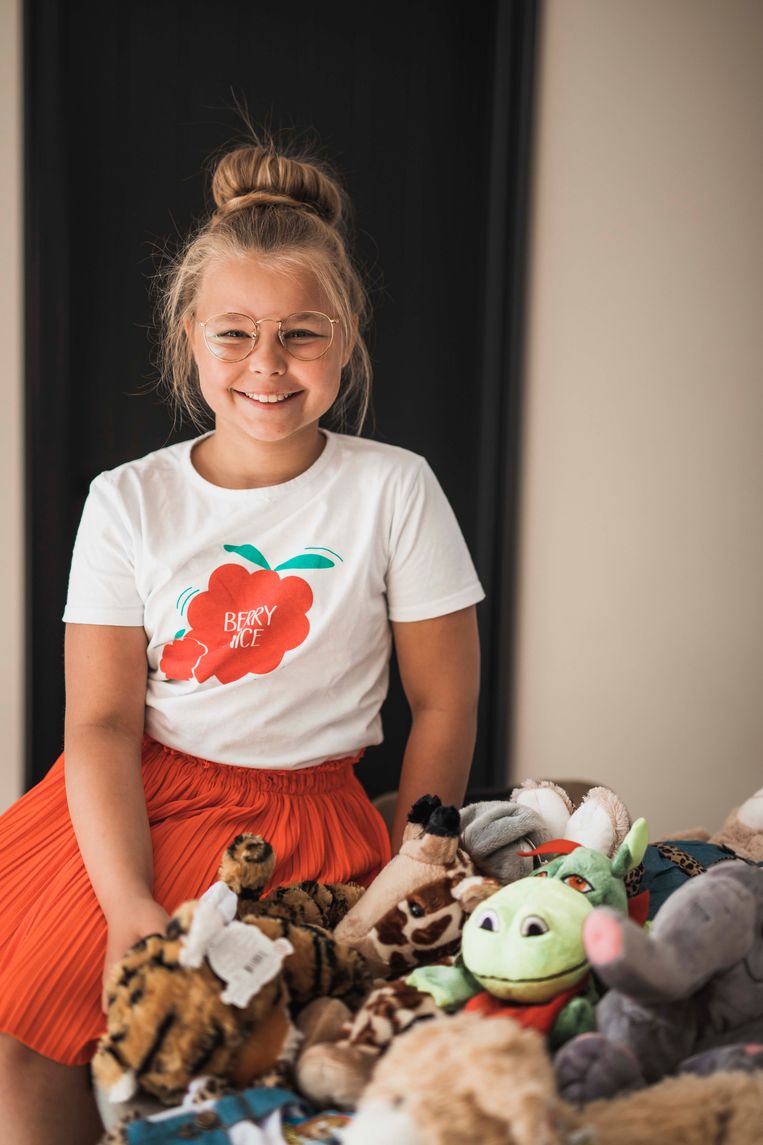 Fran together with her cuddly toys.