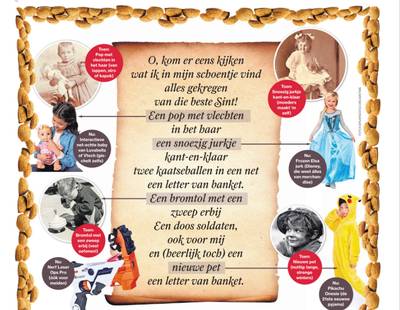O kom eens kijken wat ik in mijn schoentje vind... Dit krijgen we van de Sint!