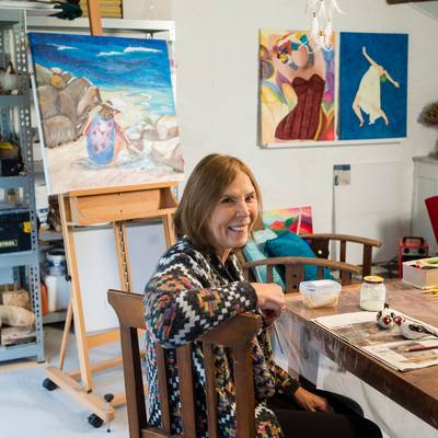 Kunstenares Elly Overduin uit Rekken gebruikt bijna alle materialen