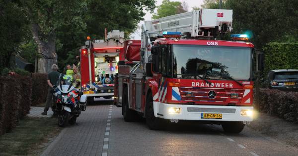 Schoorsteenbrand in Rosmalen: brandweer is uur bezig voor alles onder controle is.