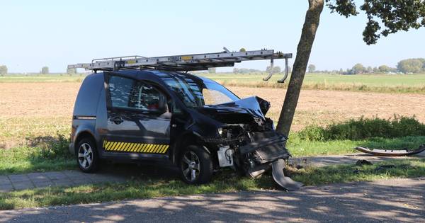 Zwaar ongeval in Herpt: bestelauto botst tegen boom, bestuurder gewond