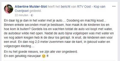 Moeder redt kinderen uit zinkende auto: Doodeng en machtig koud