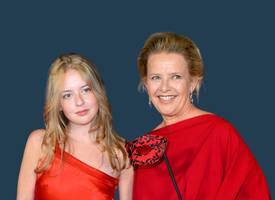 Prinses Mabel mét haar leuke dochter gravin Zaria bij het Amsterdam Diner