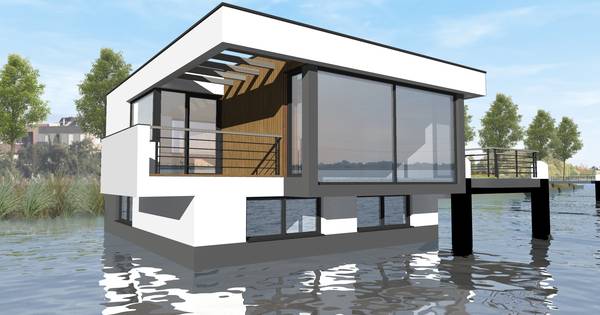 Wijk met 30 drijvende huizen in de Lentse Plas stap dichterbij