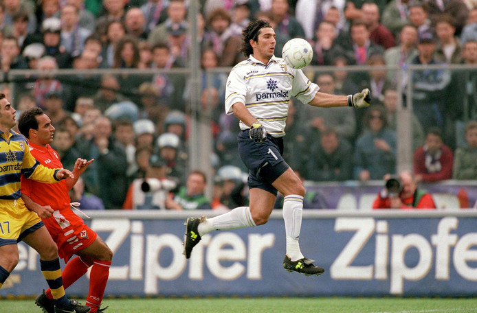 Gianluigi Buffon tijdens Parma - Fiorentina in 1998.